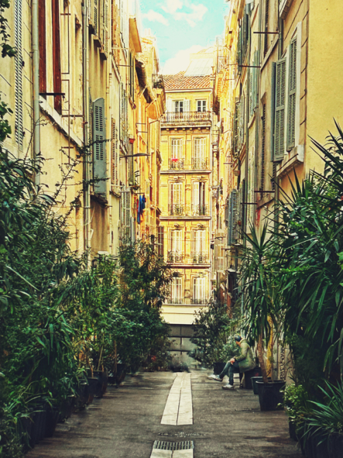 A Street in the Center of Marseille on a Winter Day