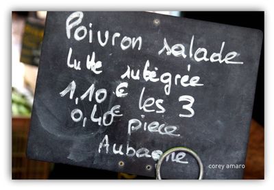 Chalk board French market Chalk board French market