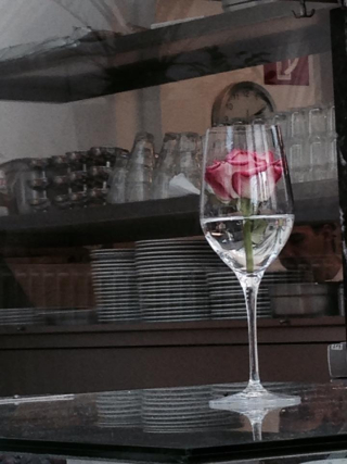 Rose in glass