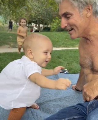 Ponytails, Learning to Stand, and Fun with GrandPapa